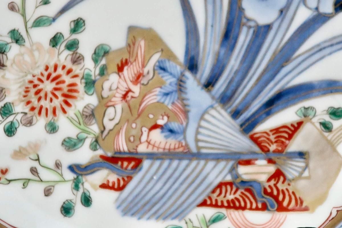 伊万里色絵花蝶文五寸皿 四枚組 / Imari Polychrome Plates with the