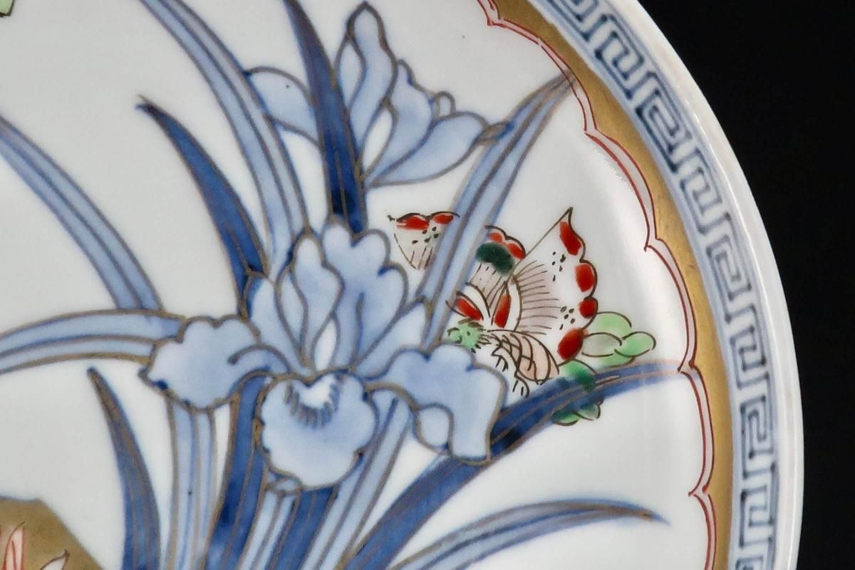 伊万里色絵花蝶文五寸皿 四枚組 / Imari Polychrome Plates with