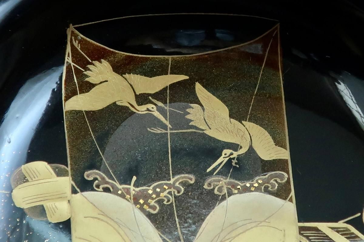 黒塗玩具蒔絵菓子椀 四客組 / Black-lacquered Sweet Bowls with