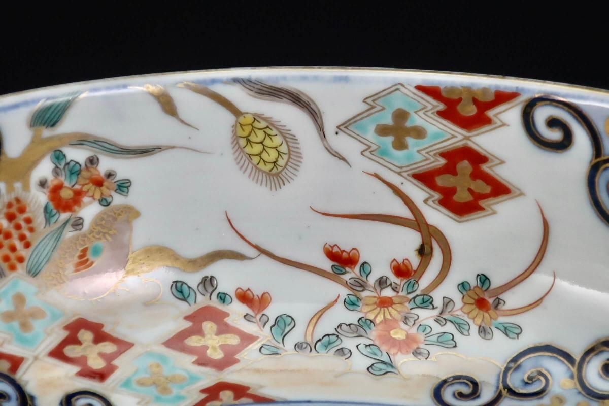 伊万里色絵鉢 大中小3客 伊万里色絵菊花形桐鳳凰文三つ組鉢(大中小） / Imari Polychrome