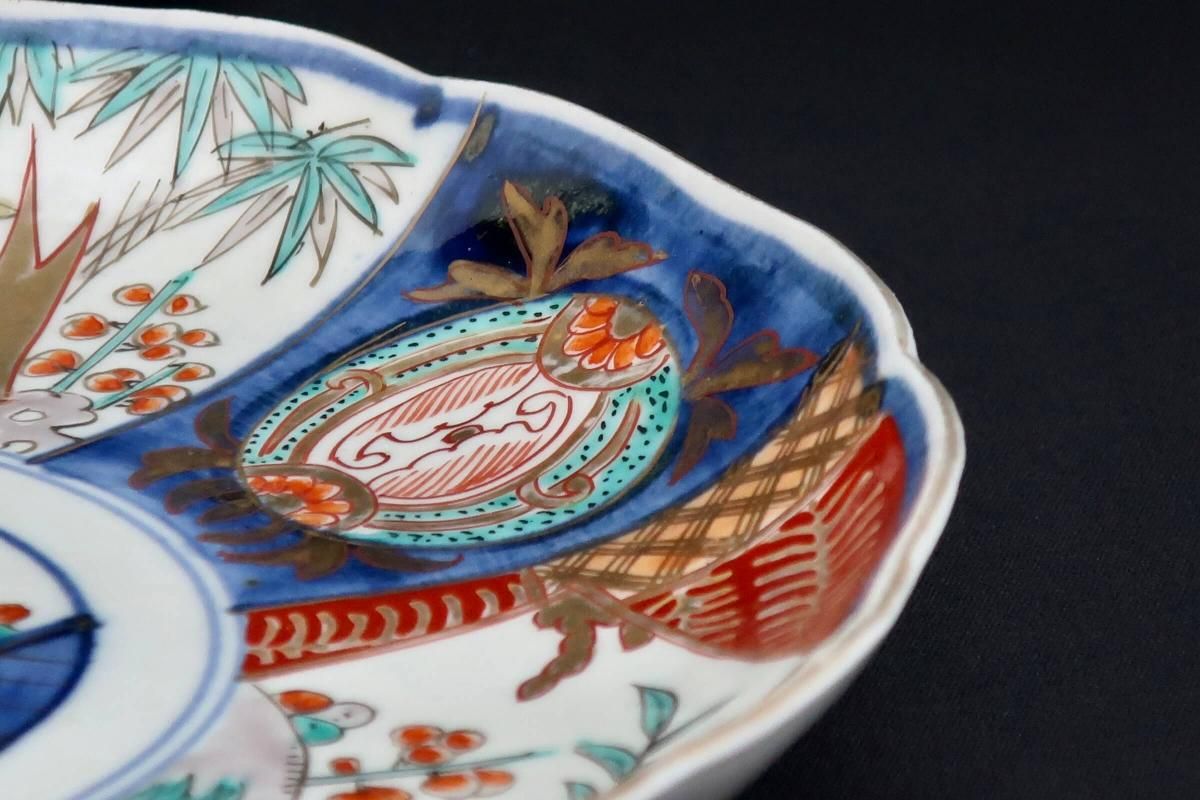 伊万里色絵花鳥文七寸皿 四枚組 / Imari Polychrome Plates with