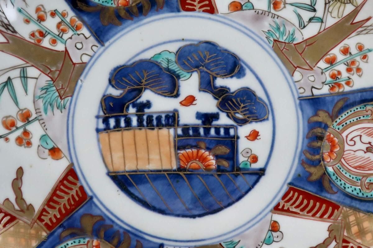 伊万里色絵花鳥文七寸皿 四枚組 / Imari Polychrome Plates with