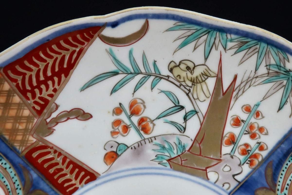 大聖寺伊万里　色絵　花鳥紋の図　４寸皿　４客　A541AS-CVu 大聖寺伊万里 色絵 花鳥紋の図 4寸皿 4客 A541AS-CVu - メルカリ