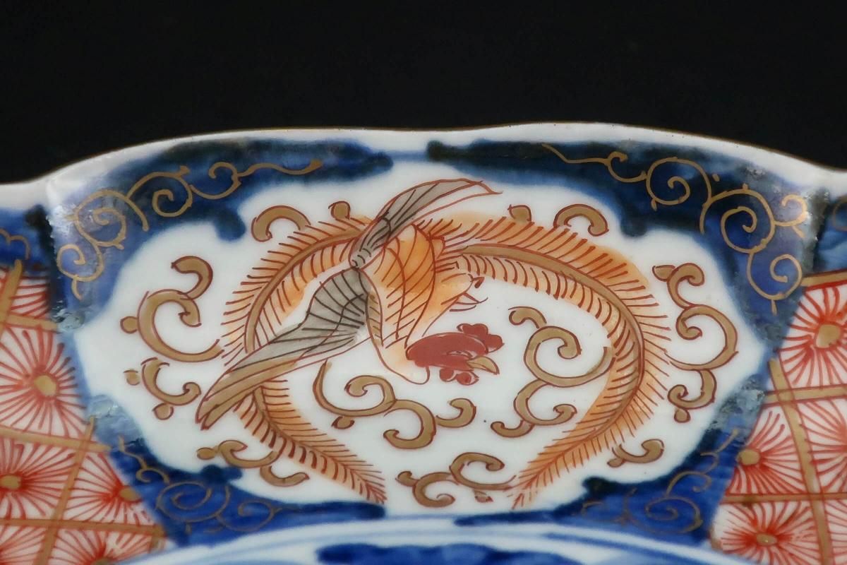 saiさん 古伊万里 桐菊鳳凰文輪花皿 と伊万里皿4枚 まとめて saiさん様専用 古伊万里 桐菊鳳凰文輪花皿 と伊万里皿