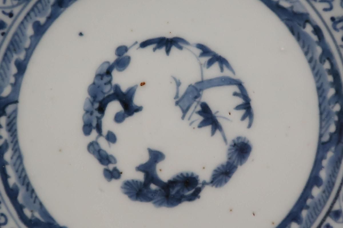 伊万里染付萩唐草文六寸皿 五枚組 / Imari Blue & White Plates with