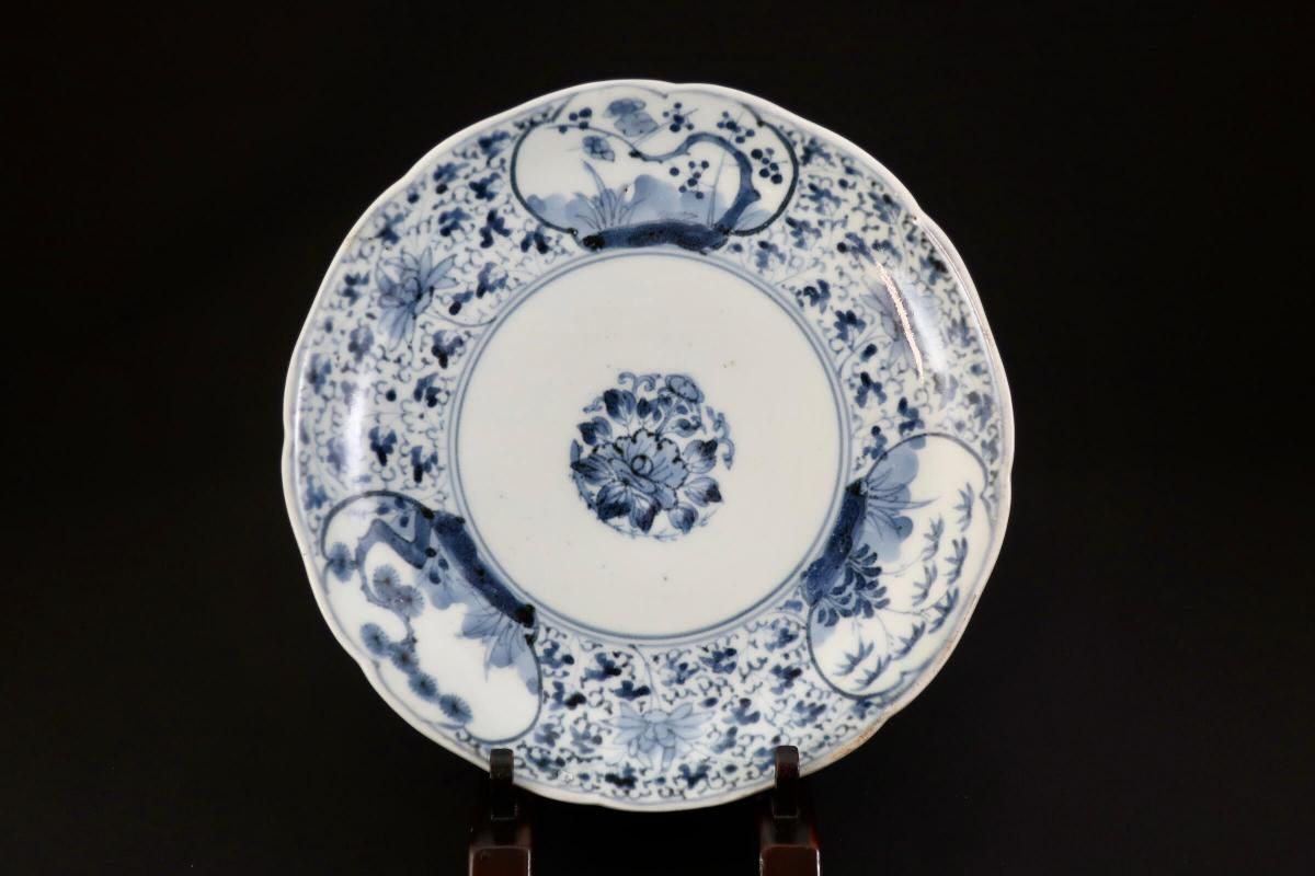 中国美術 染付花馬文花杓 高さ29cm 東キ7-0809② タトコ 中国