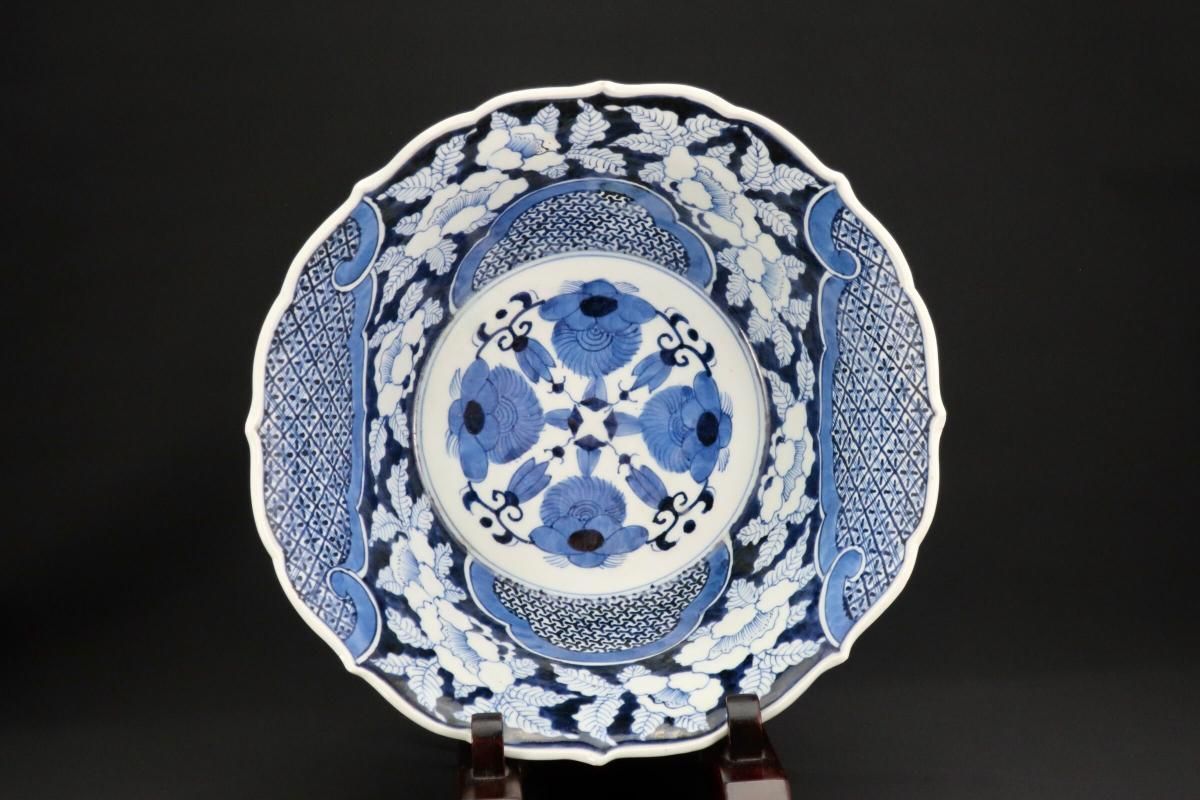最終処分特価　逸品　古伊万里　色絵　超力作大鉢と中鉢変形フリル鉢　素敵すぎる名品 最終処分特価 逸品 古伊万里 色絵 超力作大鉢と中鉢変形フリル鉢