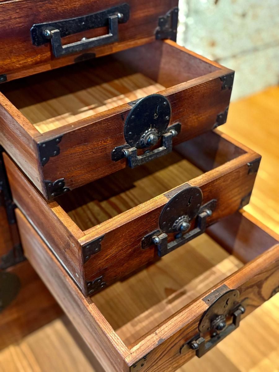 20s 30s 欅 檜 小物箪笥 欅小箪笥 / Keyaki Small Tansu - OKURA ORIENTAL ART / 大蔵