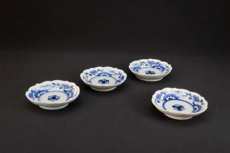 中皿 小皿 白磁 染付 美品 4枚 薄造り 陶磁器/染付 Ceramic/Blue & White - OKURA ORIENTAL ART / 大蔵