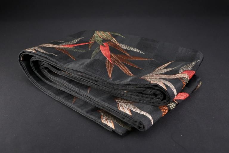 ʸȾ / Obi with the picture of Bamboo leaves