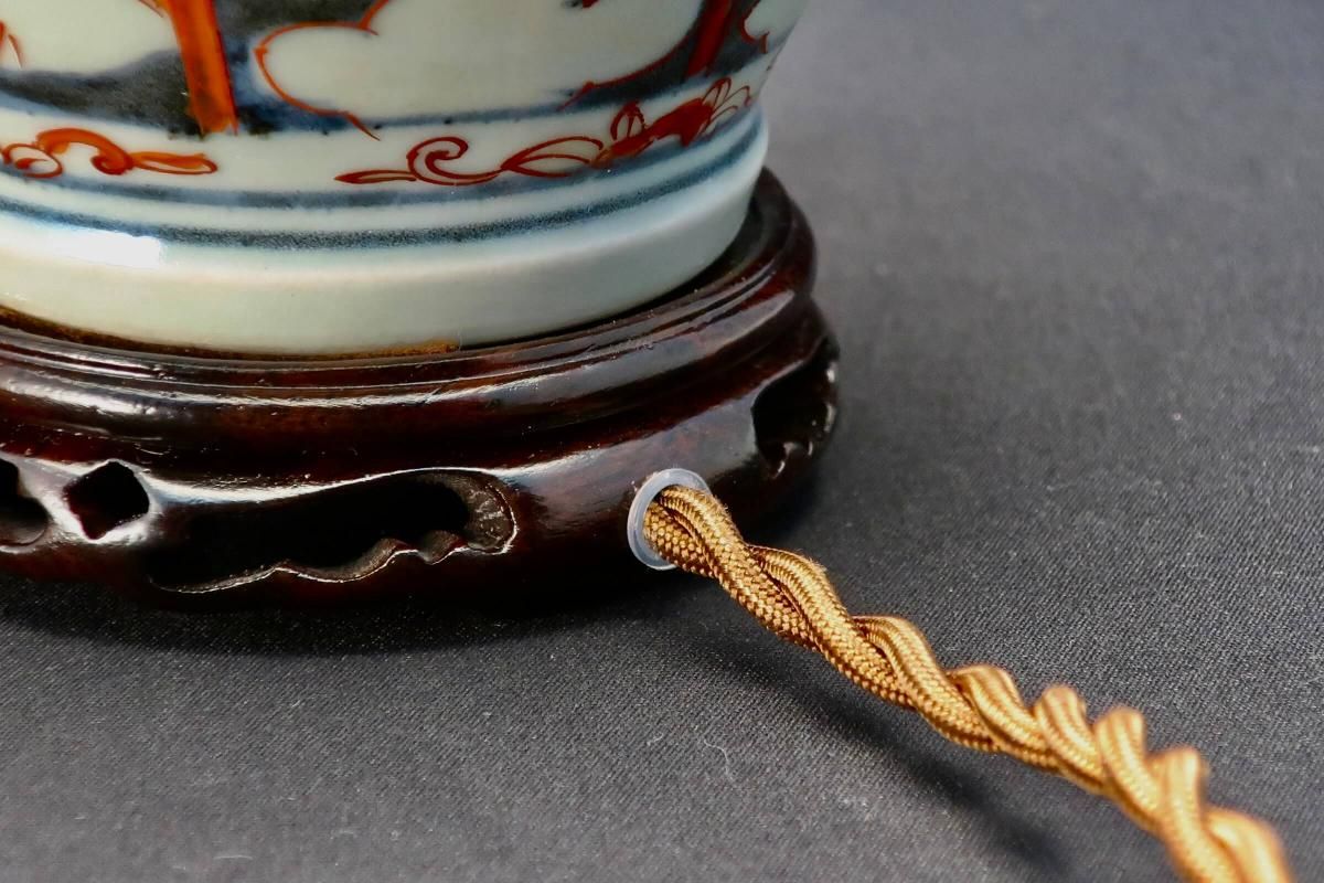 伊万里テーブルランプ 元禄伊万里草花文色絵壺テーブルランプ / Table Lamp of Old