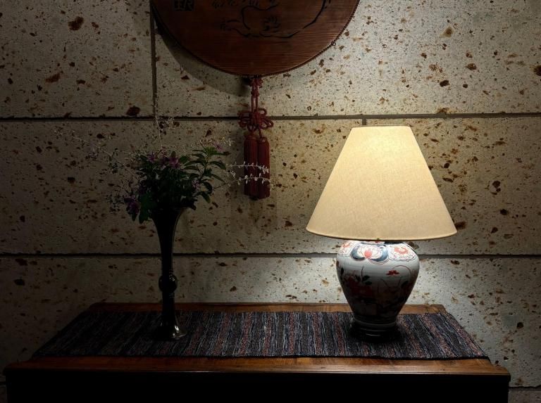 ϽΤʸơ֥ / Table Lamp of Old Imari Polychrome Pot