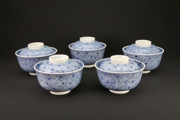 Τʸҡ޵ / Imari Blue & White Bowls with Lids  set of 5
