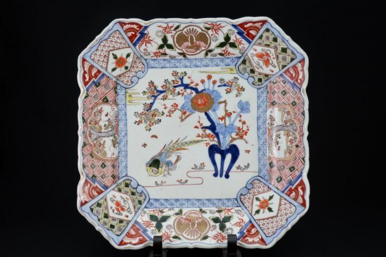 ΤĻʸѷڳ绮 / Imari Laarge Square Plate with the picture of Birds & Flowers