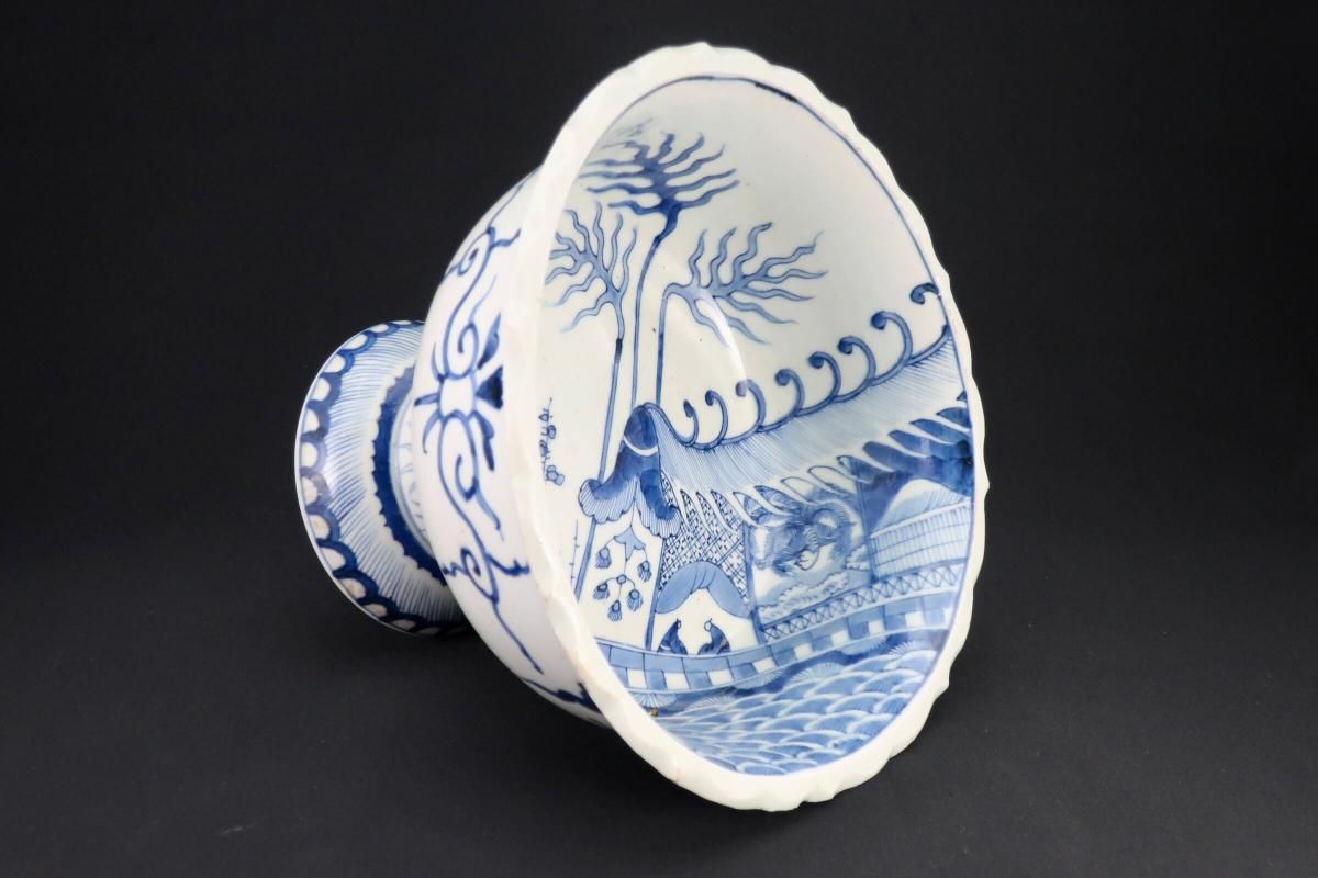 伊万里染付舟遊びの図大盃洗 / Imari Large Blue & White 'Haisen