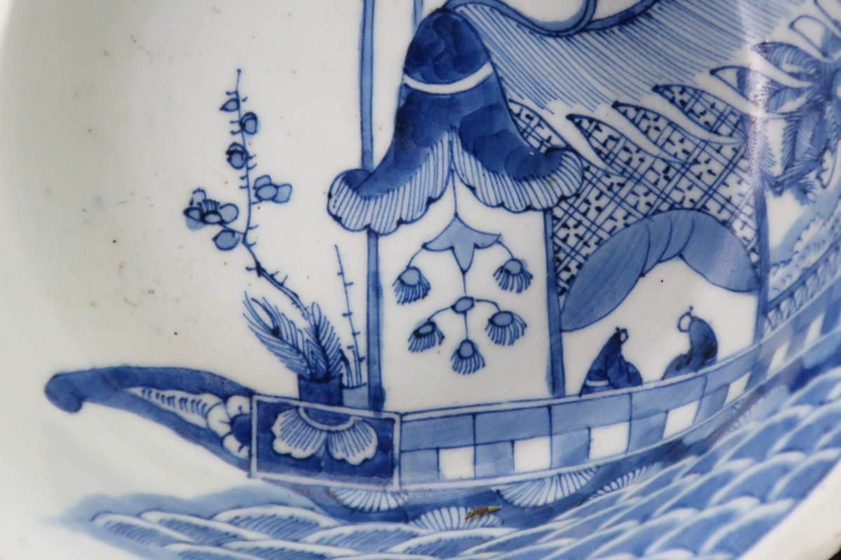 伊万里染付舟遊びの図大盃洗 / Imari Large Blue & White 'Haisen