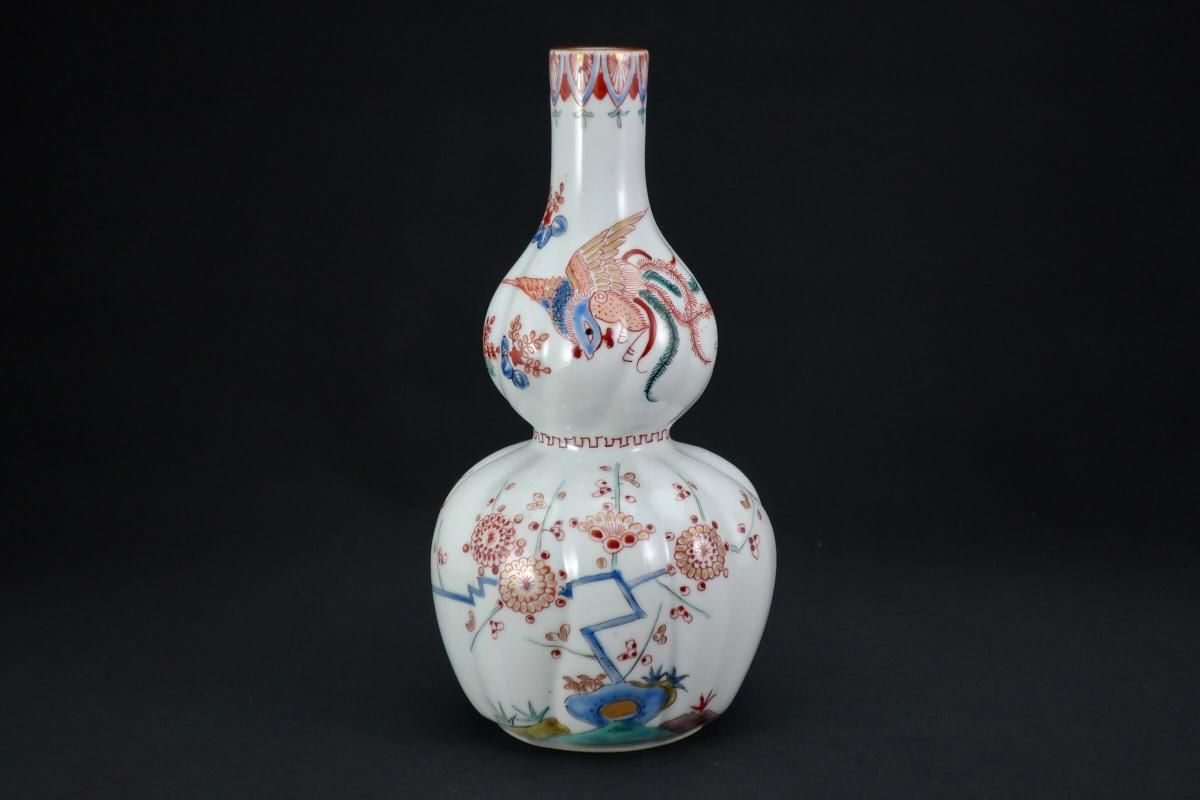 伊万里柿右衛門手瓢形徳利 一対 / Imari Polychrome 'Kakiemon