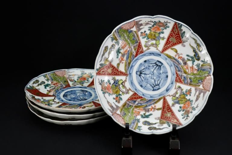 ΤĻʸ / Imari Polychrome Plats  set of 4