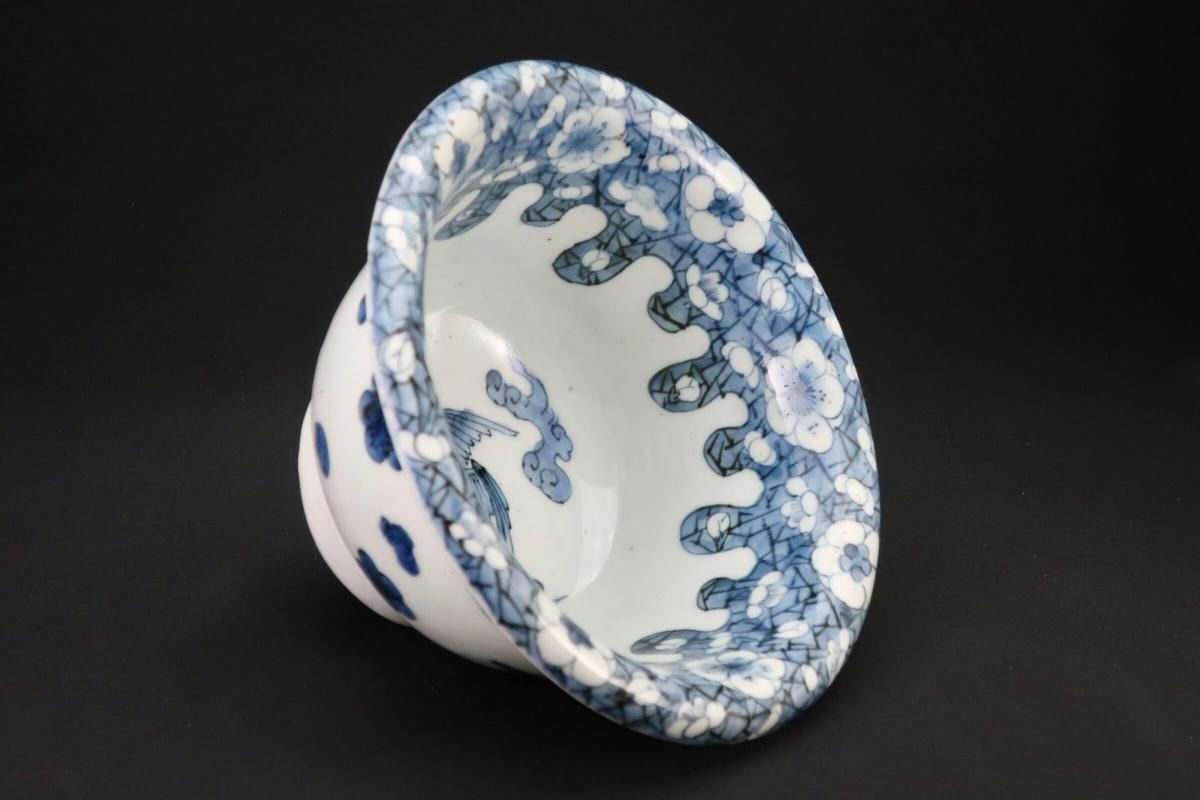 古伊万里 金彩色絵 花草雲鶴文中鉢10客セット 直径約17.5cm 古伊万里