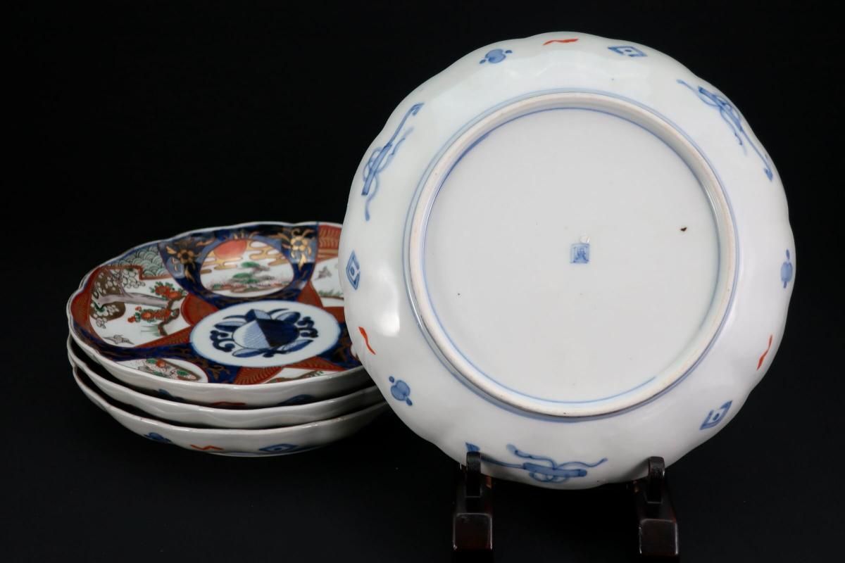 アンティーク古伊万里 中皿 桃紋 5枚 MOR 70627 アンティーク古伊万里 中皿 桃紋 5枚 MOR 70627