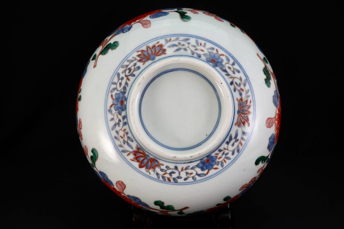 伊万里色絵菊花獅子文大鉢 / Imari Large Polychrome Bowl with