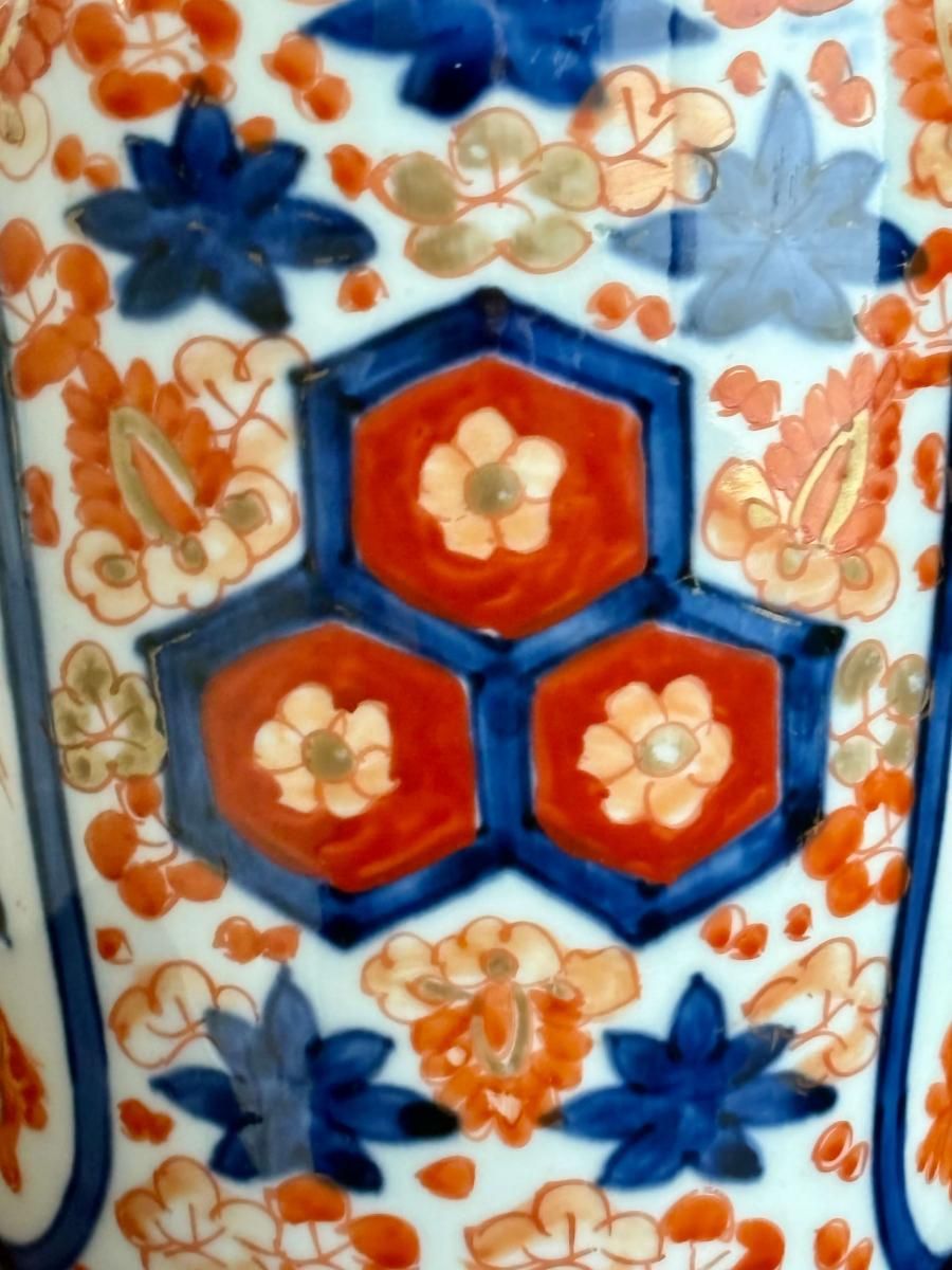伊万里色絵草花文壺テーブルランプ 一対 / Table Lamp of Imari