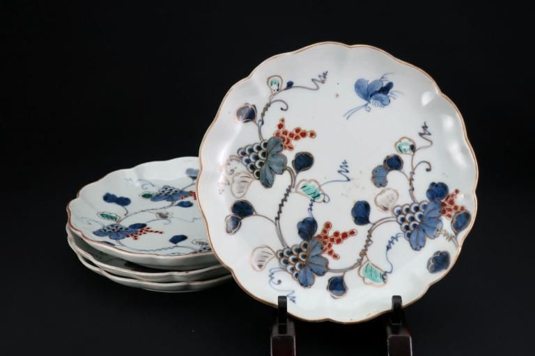 Τƺʸ / Imari Polychrome Plates with the picture of Grapes  set of 4