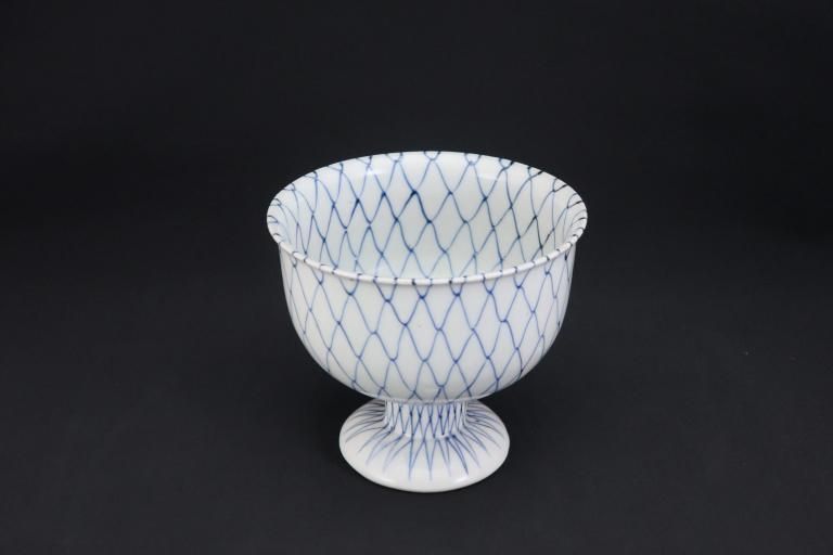 Τּʸ / Imari Blue & White Sake cup Washing Bowl with the Net pattern