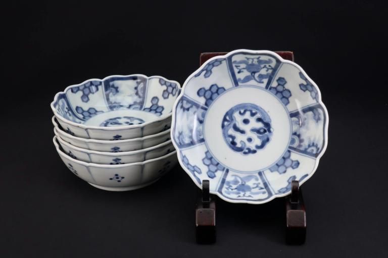 Τյʸʤޤ / Imari Blue & White 'Namasu' Bowls  set of 5
