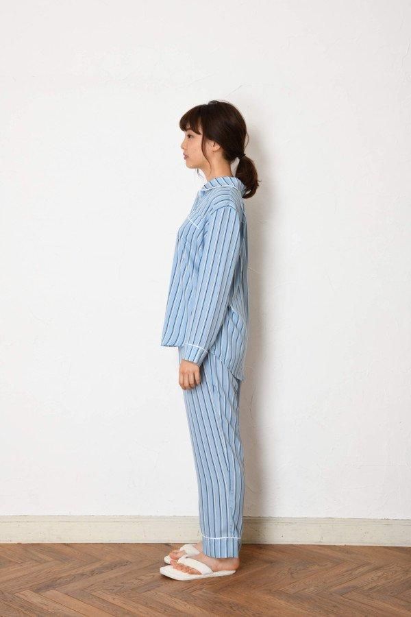 サックスマルチストライプパジャマ(トップス) | hilal ay online store