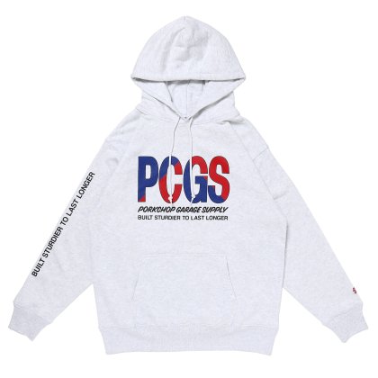 <img class='new_mark_img1' src='https://img.shop-pro.jp/img/new/icons5.gif' style='border:none;display:inline;margin:0px;padding:0px;width:auto;' />PORKCHOP GARAGE SUPPLY BIG PCGS HOODIE/GRAY