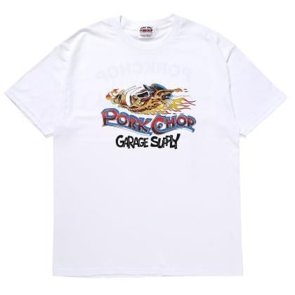 <img class='new_mark_img1' src='https://img.shop-pro.jp/img/new/icons5.gif' style='border:none;display:inline;margin:0px;padding:0px;width:auto;' />PORKCHOP GARAGE SUPPLY WILD PORK TEE/WHITE