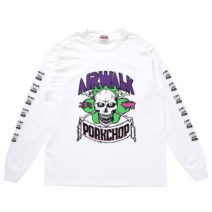 <img class='new_mark_img1' src='https://img.shop-pro.jp/img/new/icons5.gif' style='border:none;display:inline;margin:0px;padding:0px;width:auto;' />PORKCHOP GARAGE SUPPLY  AP SKELETON L/S TEE/WHITE