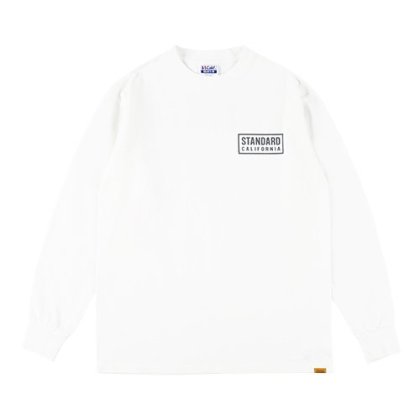 <img class='new_mark_img1' src='https://img.shop-pro.jp/img/new/icons5.gif' style='border:none;display:inline;margin:0px;padding:0px;width:auto;' />STANDARD CALIFORNIA SD Heavyweight Box Logo Long Sleeve T/White