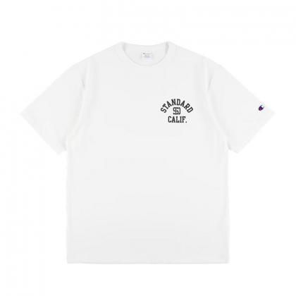 STANDARD CALIFORNIA Champion for SD Exclusive Heavyweight Logo T/White