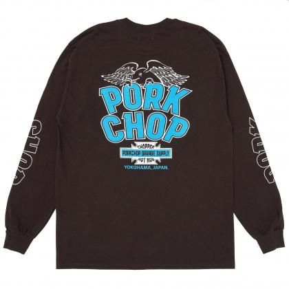 <img class='new_mark_img1' src='https://img.shop-pro.jp/img/new/icons5.gif' style='border:none;display:inline;margin:0px;padding:0px;width:auto;' />PORKCHOP GARAGE SUPPLY WP BIG LOGO L/S TEE/BROWN