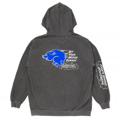 <img class='new_mark_img1' src='https://img.shop-pro.jp/img/new/icons5.gif' style='border:none;display:inline;margin:0px;padding:0px;width:auto;' />PORKCHOP GARAGE SUPPLY RUNNING LOGO HOODIE/ASH BLACK

