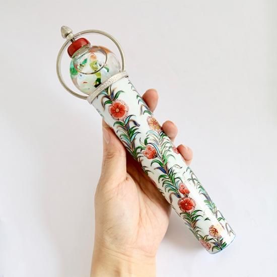 有田焼万華鏡 染錦撫子絵（12角型オイル）（源右衛門窯） 有田焼万華鏡 染錦撫子絵（12角型オイル）（源右衛門窯）