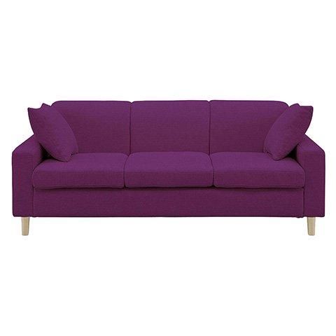 生地15色×木脚2色から選べるシンプルモダンなソファ 3人掛け