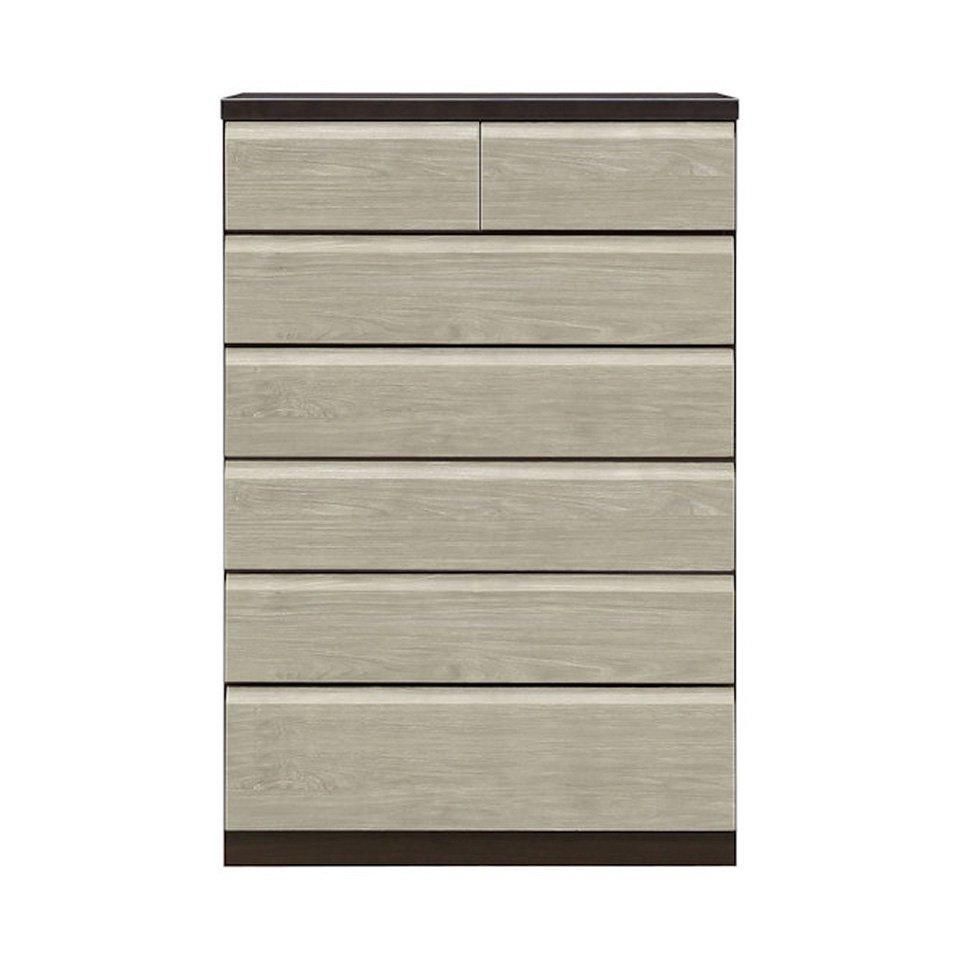 幅80 グレー 6段引き出し ハイチェスト モダンデザインチェスト ソファ専門店e Casa