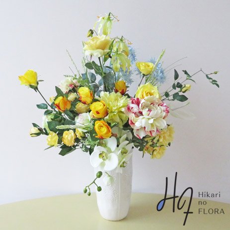 光触媒アートフラワーアレンジメント【ウィンザ】１４種の花材で華やか