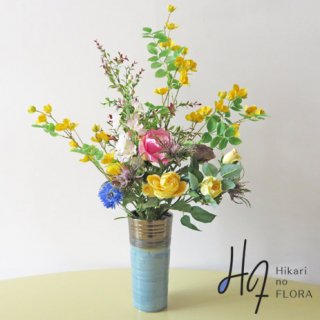 高級造花インテリア【ヤマブキ】アーティフィシャルフラワー（高級造花）を使用したアレンジメントです。