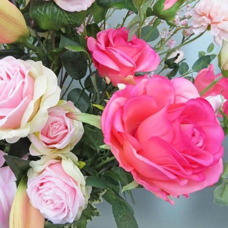 華やかな造花アレンジメント 光触媒造花アレンジメント【スタンド70型RD507】カサブランカ