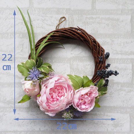 光触媒加工・壁掛けリース【wreath340】ちょこっと素敵なオシャレなリースです。wreath（リース）は永遠と健康と愛情の象徴です。他の方とあまりかぶらない、嬉しい贈り物です。  - リョクエイ　ワンランク上の高級造花アレンジメント専門店　 ...
