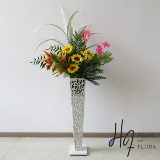 光触媒造花アレンジメント【スタンド７０型ＲＤ５４9ｗ】夏をイメージした１５０�横幅６０�のスタンド型高級造花アレンジメントです。
