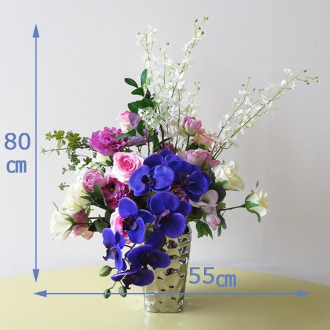高級造花アレンジメント【グラフィーラ】際立つ胡蝶蘭に咲き誇る