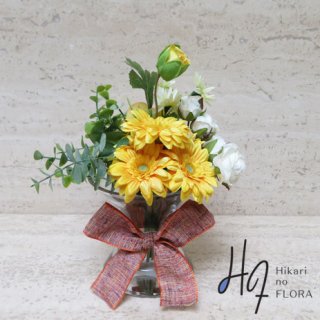 フラワーオングラス【022】素敵な贈り物になる高級造花アレンジメント。