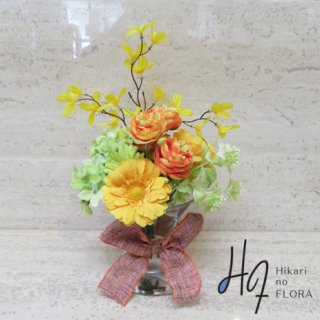 フラワーオングラス【027】素敵な贈り物になる高級造花アレンジメント。
