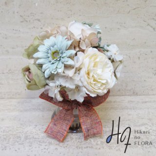 フラワーオングラス【030】素敵な贈り物になる高級造花アレンジメント。