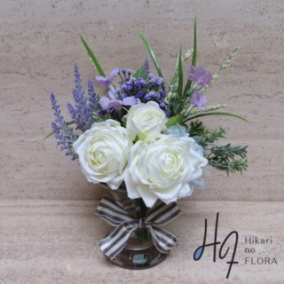 フラワーオングラス【042】素敵な贈り物になる高級造花アレンジメント。
